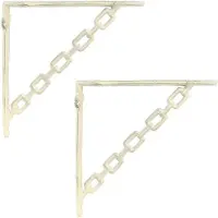 vidaXL Wandplankbeugels 2 st Antiek wit 14,5 x 14,5 x 3 cm Staal