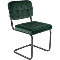 Ivy Aia Kick - Buisframe stoel - Donkergroen velours - Set van 4 (set van 4)