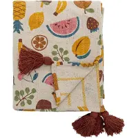 Bloomingville Fruitta katoenen deken 160x130 cm Geel
