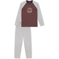 Schiesser Nachtkledij ' Nightwear ' donkerbruin / grijs gemêleerd