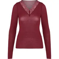 Hunkemoller Shirt 'V-neck with Cashmere' rood