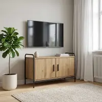 vidaXL Tv-meubel 79,5 x 33 x 50 cm Artisanaal eiken Bewerkt hout