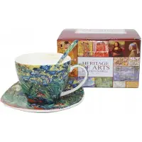 Queen Isabell Van Gogh Irissen Kop en Schotel met Lepel - 250ml