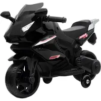 AIYAPLAY Electric Ride-on Motorcycle-Kunststof, Staal-75L x 36B x 49H cm-Zwart