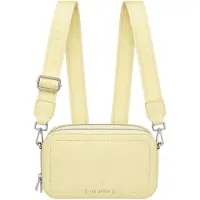Ted Baker Linzie Webbing Leren Kleine Crossbody Cameratas In Lichtgeel