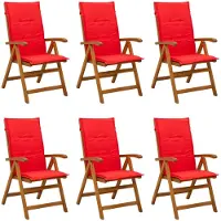 vidaXL Ligstoelen voor Tuin 6 st Naturel Massief Acacia Hout