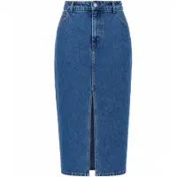 Ted Baker Heloda Blauwe Denim Midi-rok Met Split In Het Midden