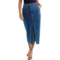 Ted Baker Heloda Blauwe Denim Midi-rok Met Split In Het Midden