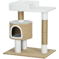 PawHut Kraboom, 79 cm. Kleine kraboom met kattenhol en ligvlak