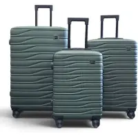 Infinity Leather Hardshell groene 8-wielige bagagekoffer Tas Koffer - Voyage
