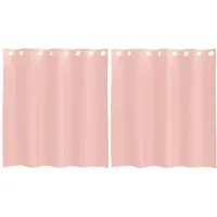 vidaXL Gordijnen voile met doorvoertules 2 st 140x140 cm roze