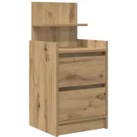 vidaXL Nachtkastje met 2 lades 38x34x80 cm artisanaal eikenkleurig