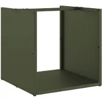 vidaXL Brandhoutrek 40x40x40 cm koudgewalst staal olijfgroen