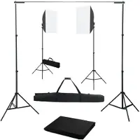 vidaXL Fotostudioset met softboxlampen en achtergrond