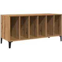 vidaXL Platenkast 100x38x48 cm bewerkt hout artisanaal eikenkleur
