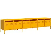 vidaXL Tv-meubel 202x39x43,5 cm koudgewalst staal mosterdgeel