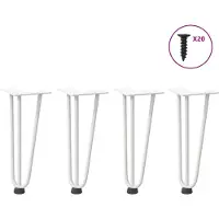 vidaXL Haarnadelpoten voor Salontafel 4 st 30 cm massief staal wit