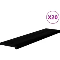 vidaXL Traptreden 20 st 110x30x2 cm massief eikenhout bruin-zwart