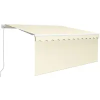 vidaXL Luifel handmatig uittrekbaar met rolgordijn LED 3x2,5 m crème