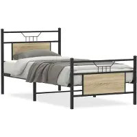 vidaXL Bedframe zonder matras, Sonoma-eikenhout, 90x200 cm, houtvezel