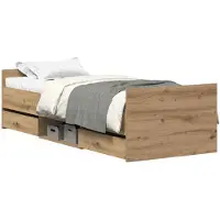 vidaXL Bedframe zonder matras spaanplaat artisanaal eikenkleurig