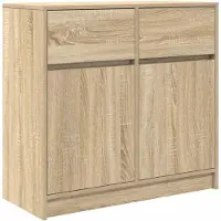 vidaXL Dressoir met lade, Sonoma-eikenhout, 80x34x76 cm, houtvezel