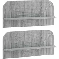 vidaXL Wandplank 2 st Grijs Sonoma 80,5 x 13,5 x 37,5 cm Bewerkt hout