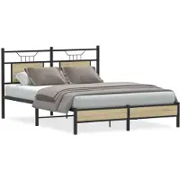 vidaXL Bedframe zonder matras hout sonoma eikenkleurig 140x190 cm