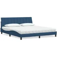 vidaXL Bed met matras "Hanko" stof blauw 180x200 cm