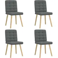 vidaXL Eetkamerstoelen 4 st stof donkergrijs