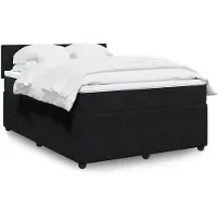 vidaXL Boxspring met matras fluweel zwart 140x200 cm