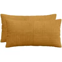 vidaXL Kussensloop 2 st ALMELO Geel 40 x 70 cm corduroy