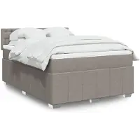 vidaXL Boxspringbed met matras, taupekleurig, 140x190 cm, met stoffen bekleding