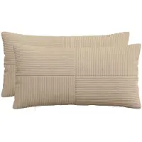 vidaXL Kussensloop 2 st ALMELO Taupe 40 x 80 cm corduroy