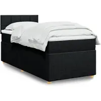 vidaXL Boxspring met matras stof zwart 80x200 cm
