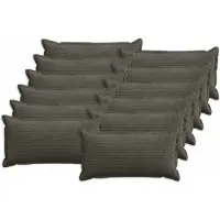vidaXL Kussensloop 12 st HOUTEN Antraciet 40 x 80 cm corduroy