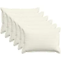 vidaXL Kussensloop 6 st HOUTEN Crèmekleurig 40 x 60 cm corduroy
