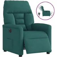 vidaXL Fauteuil verstelbaar elektrisch stof donkergroen