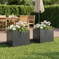vidaXL Plantenbak 2 st Antraciet 40 x 30 x 30 cm Koudgewalst staal