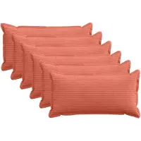 vidaXL Kussensloop 6 st HOUTEN Rood Oranje 40 x 70 cm corduroy