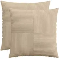 vidaXL Kussensloop 2 st ALMELO Taupe 60 x 60 cm corduroy