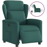 vidaXL Fauteuil verstelbaar elektrisch stof donkergroen