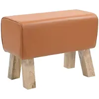 vidaXL Bank 60 x 30 x 45 cm Echt Leer Bruin