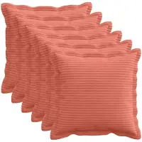 vidaXL Kussensloop 6 st HOUTEN Rood Oranje 45 x 45 cm corduroy