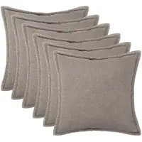 vidaXL Kussensloop 6 st HOUTEN Lichtgrijs 65 x 65 cm Bouclé