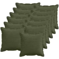 vidaXL Kussensloop 12 st HOUTEN Groen 40 x 40 cm corduroy