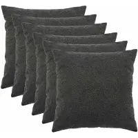 vidaXL Kussensloop 6 st HEERLEN Donkergrijs 60 x 60 cm Bouclé