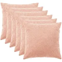 vidaXL Kussensloop 6 st HEERLEN Roze 60 x 60 cm Bouclé