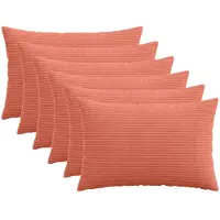 vidaXL Kussensloop 6 st HEERLEN Rood Oranje 50 x 75 cm corduroy