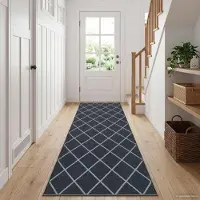 vidaXL Tapijt Runner ORIZ 1150 gsm Zwart gaaspatroon